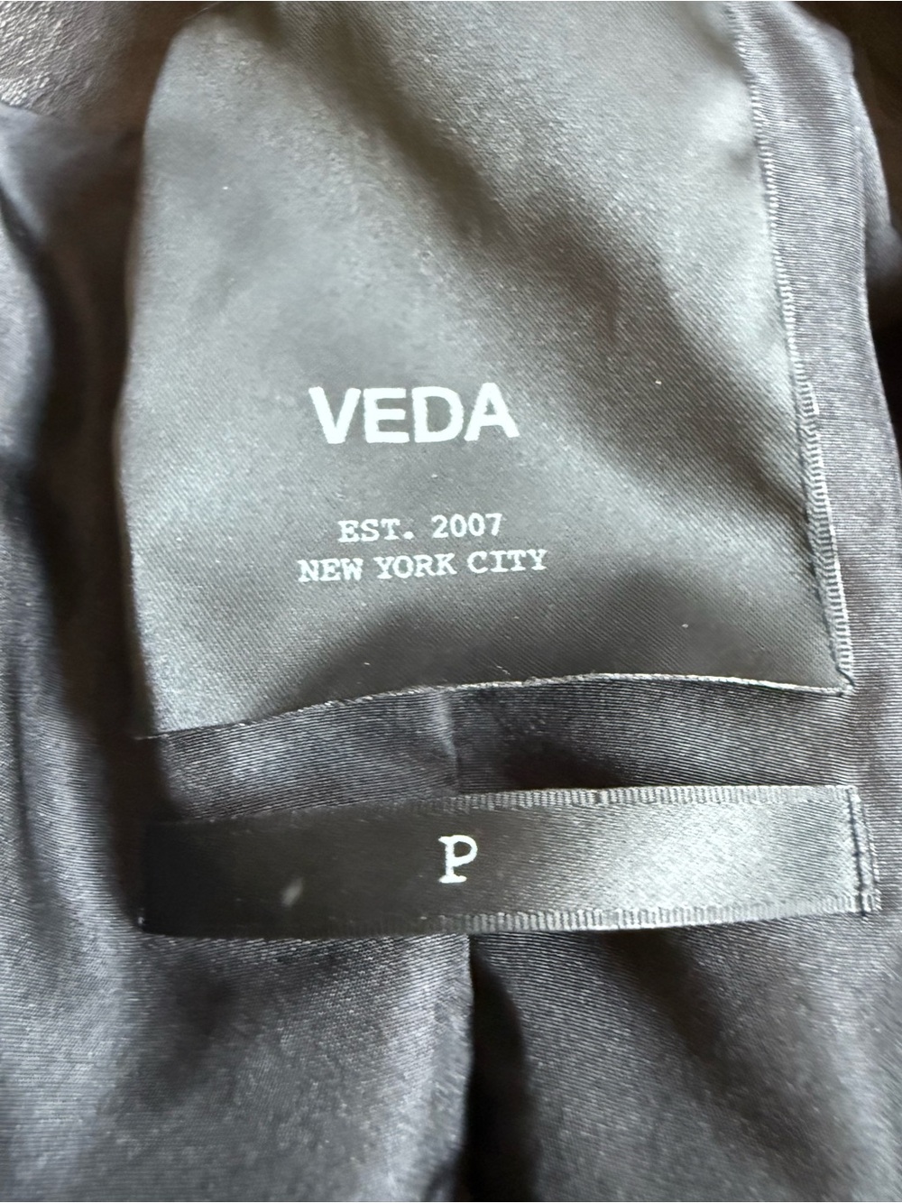 Veda Black Leather Jacket with White Racing Stripes - Picture 2 of 3